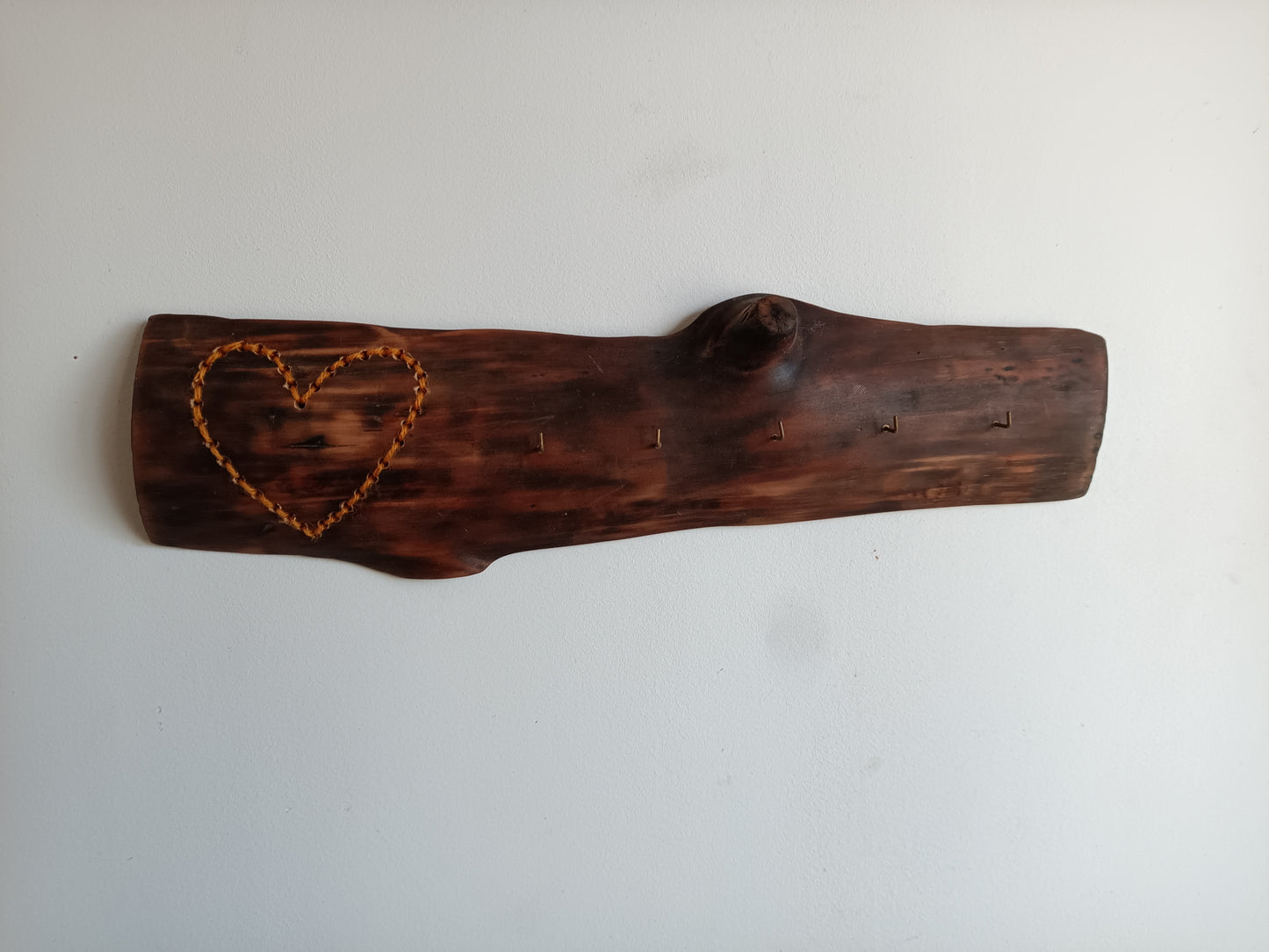 Chaveiro coração de lã