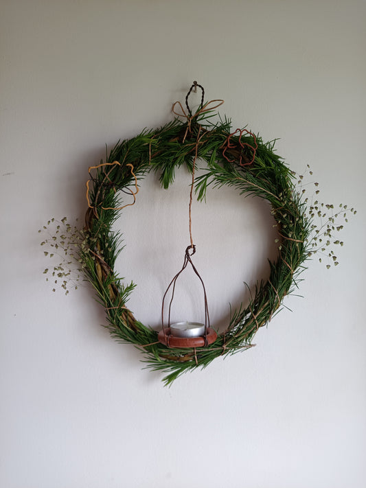 Coroa Natural Artesanal com Vela – Especial Páscoa